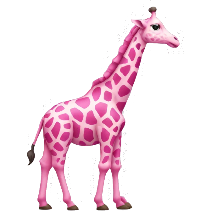 Pink giraffe standing up emoji