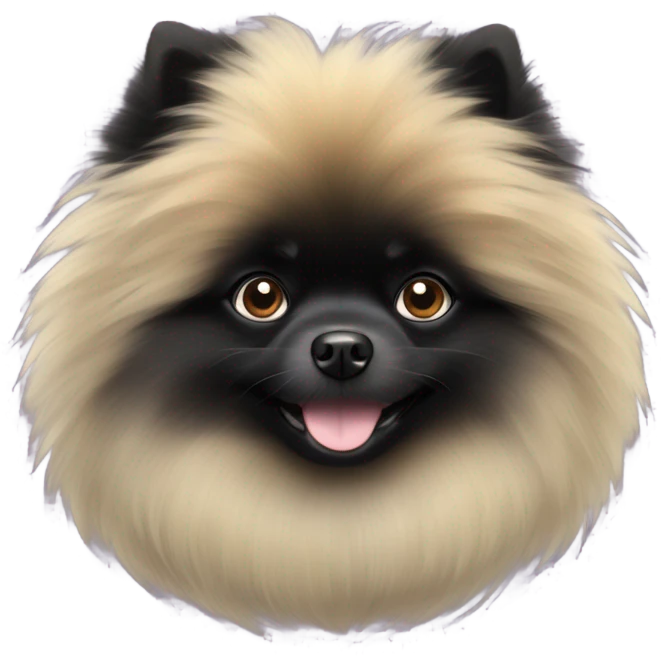Black fluffy Pomeranian  emoji