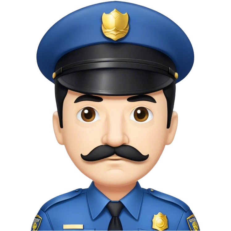 Old man police officer with black hair and a mustache  emoji