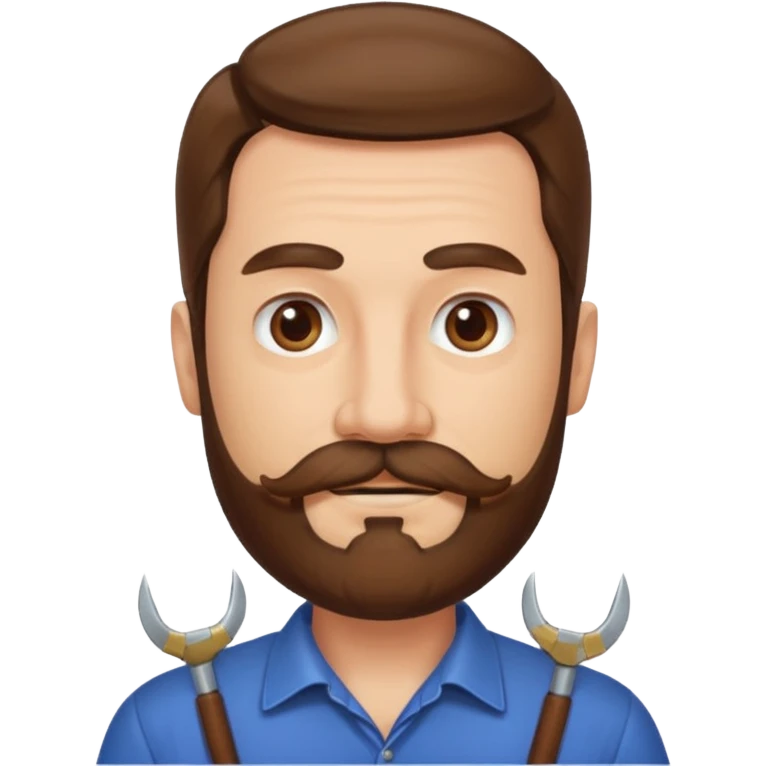 MID AGE MAN WITH LONG HAIR, MOUSTACH AND BEARD emoji
