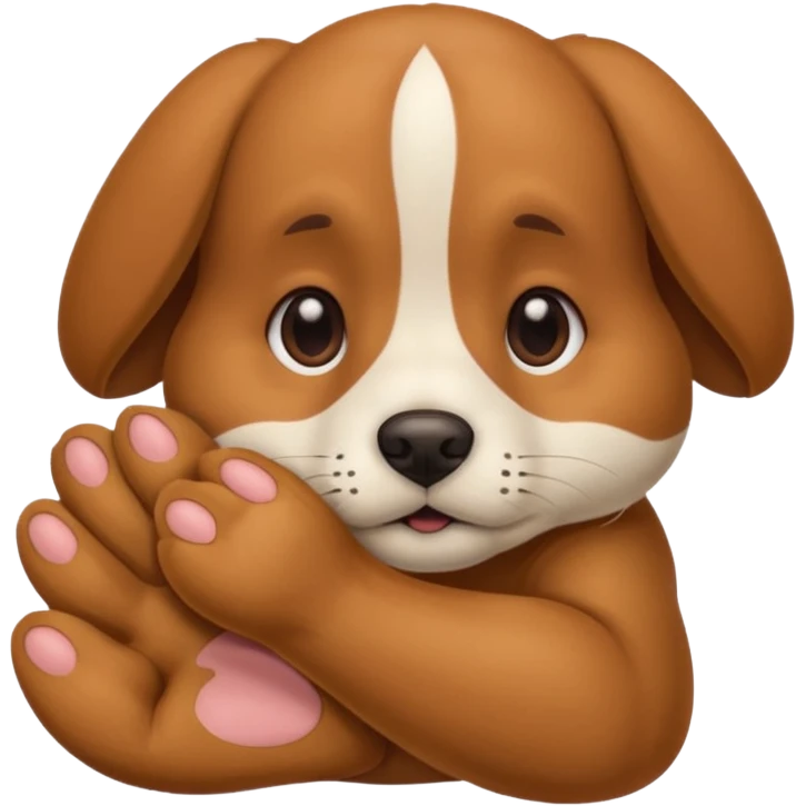 собачка стесняется прикрывает нижнюю половину лица рукой emoji