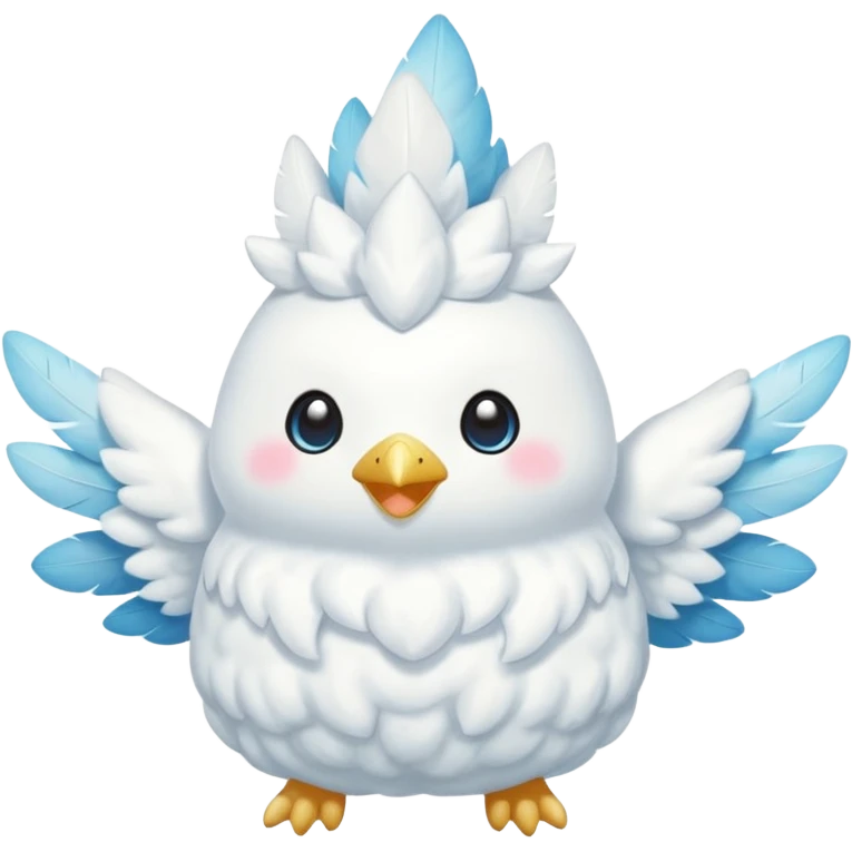 Soft Cloud-Cream Feather-Fluffed Cotton-Textured Puffy Tiny Angelic Togekiss-Vernid-hybrid-creature (full body) emoji