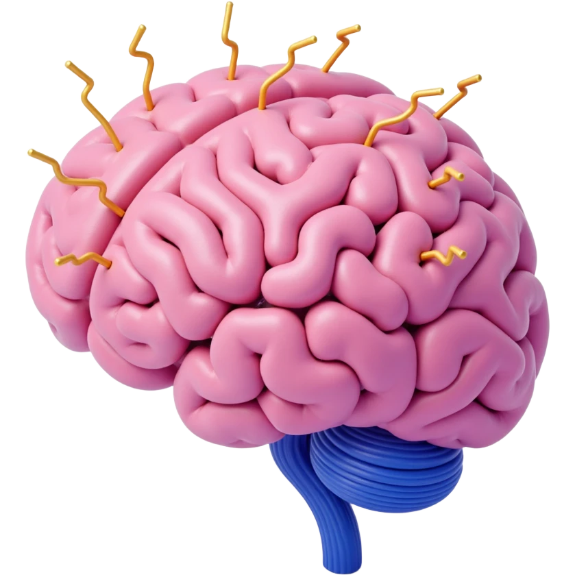 brain simple electric with wires emoji