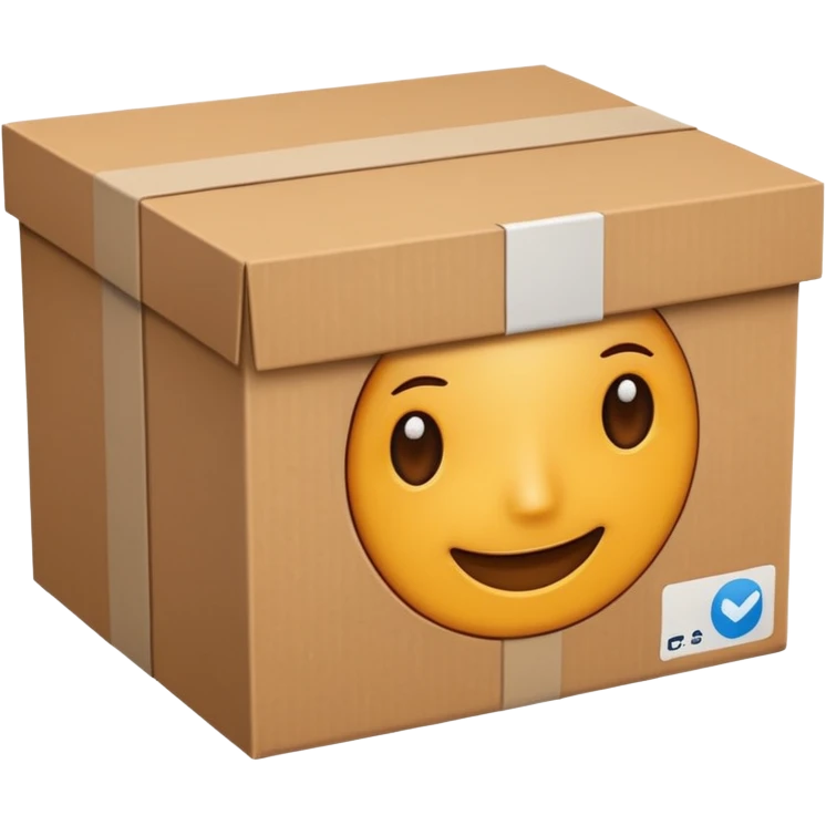 camera pointing at a product box emoji