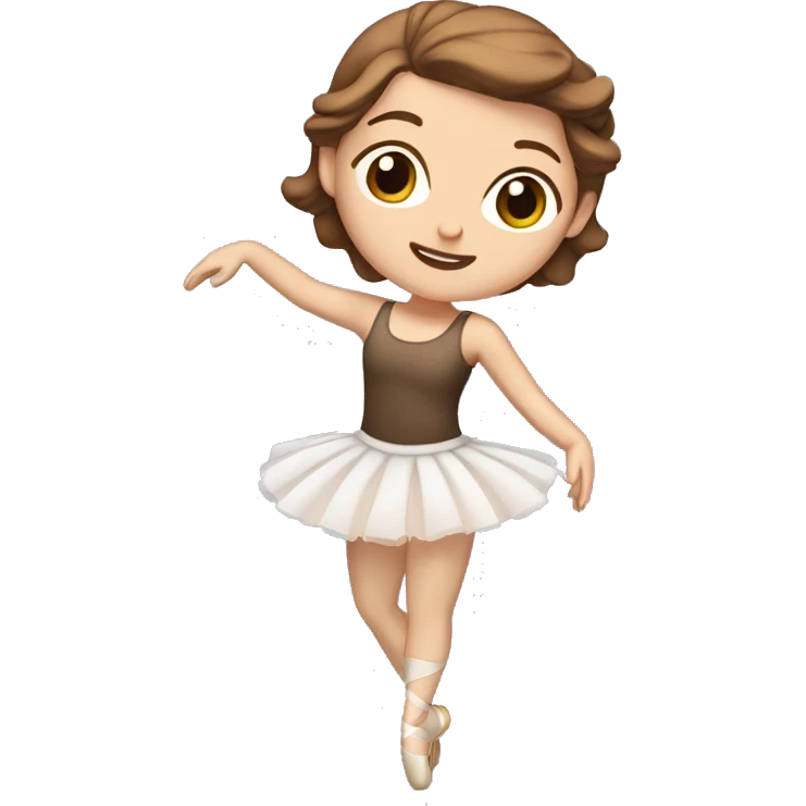 Thin white girl dancing ballet with brown hair  emoji