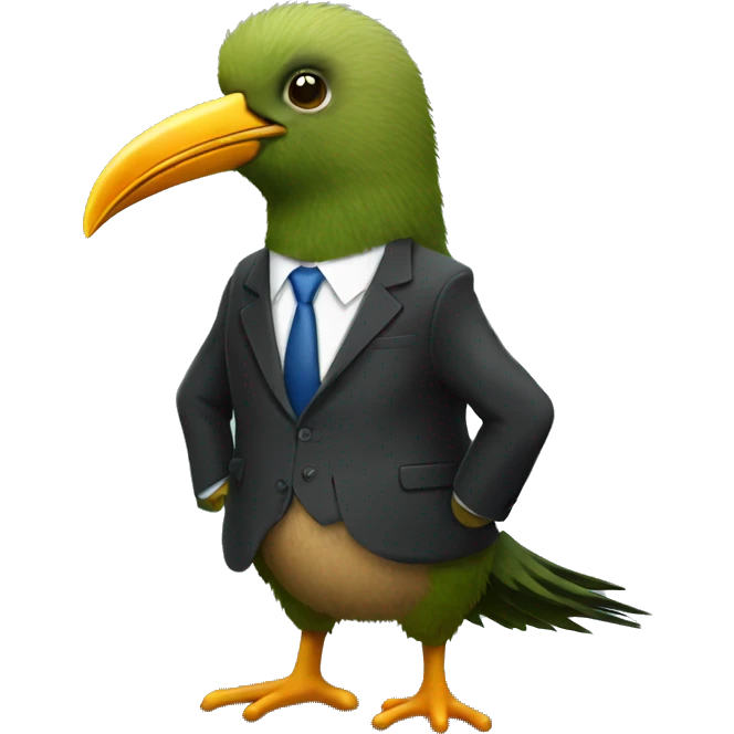 kiwi bird in a suit jacket emoji