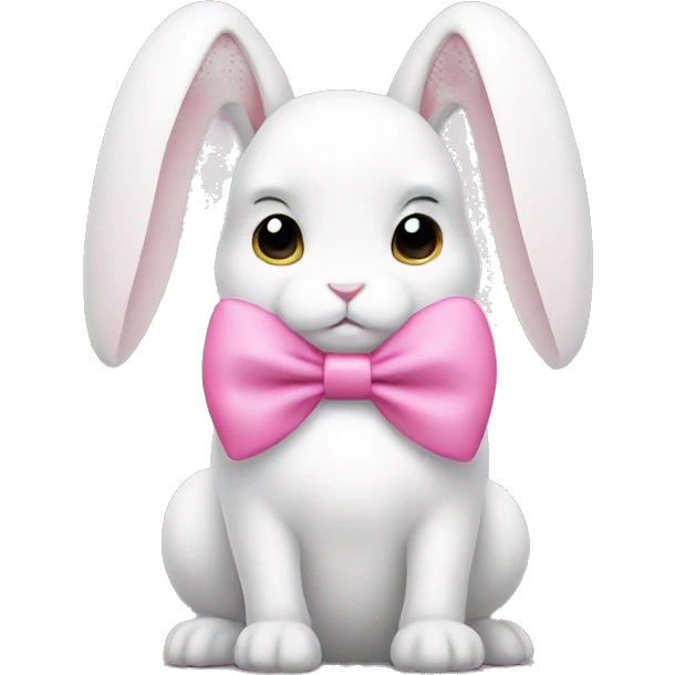 white bunny emoji wearing pink bow emoji