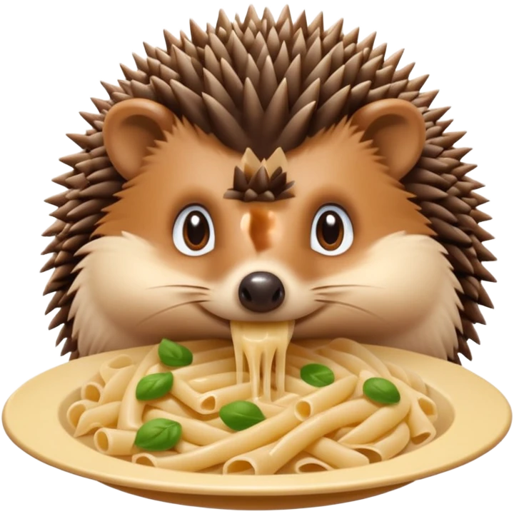 hedgehog eating pasta emoji