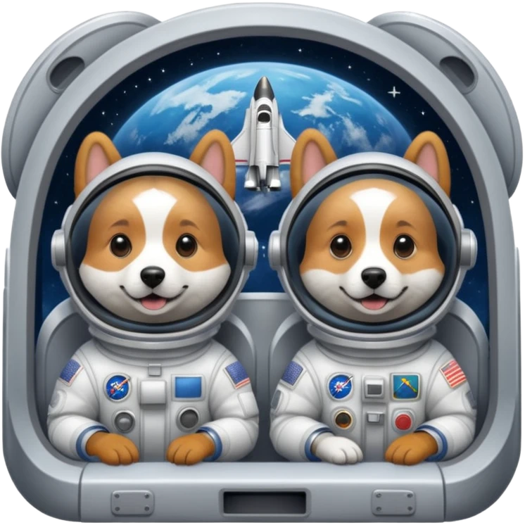 dogs flying space shuttle emoji