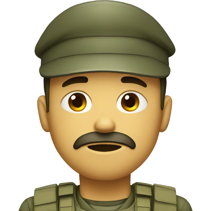 vary sad soldier unhappy\ emoji