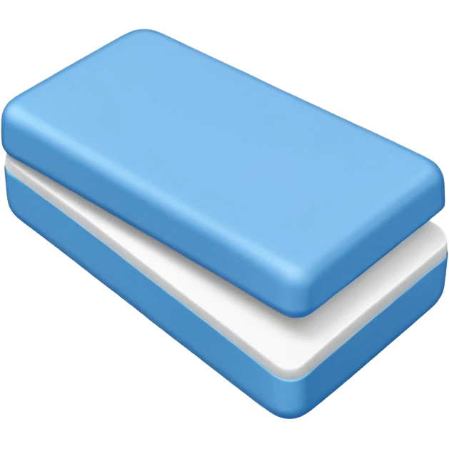 A single white eraser with blue wrap emoji