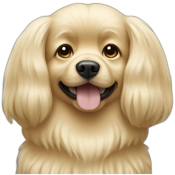 Blonde dog with long fur emoji