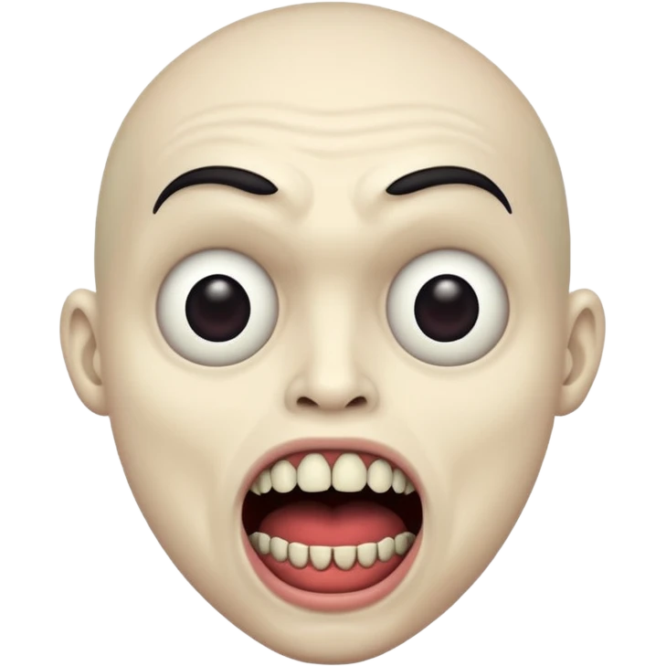 Creepy man with big mouth emoji