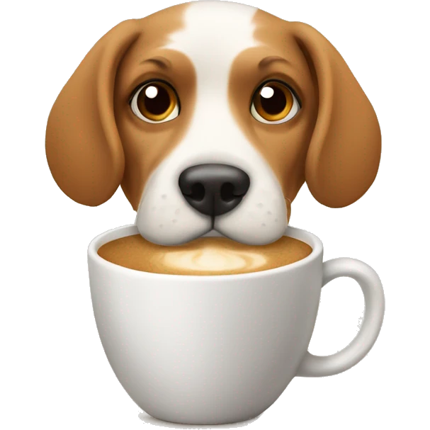 Dog drinking latte emoji