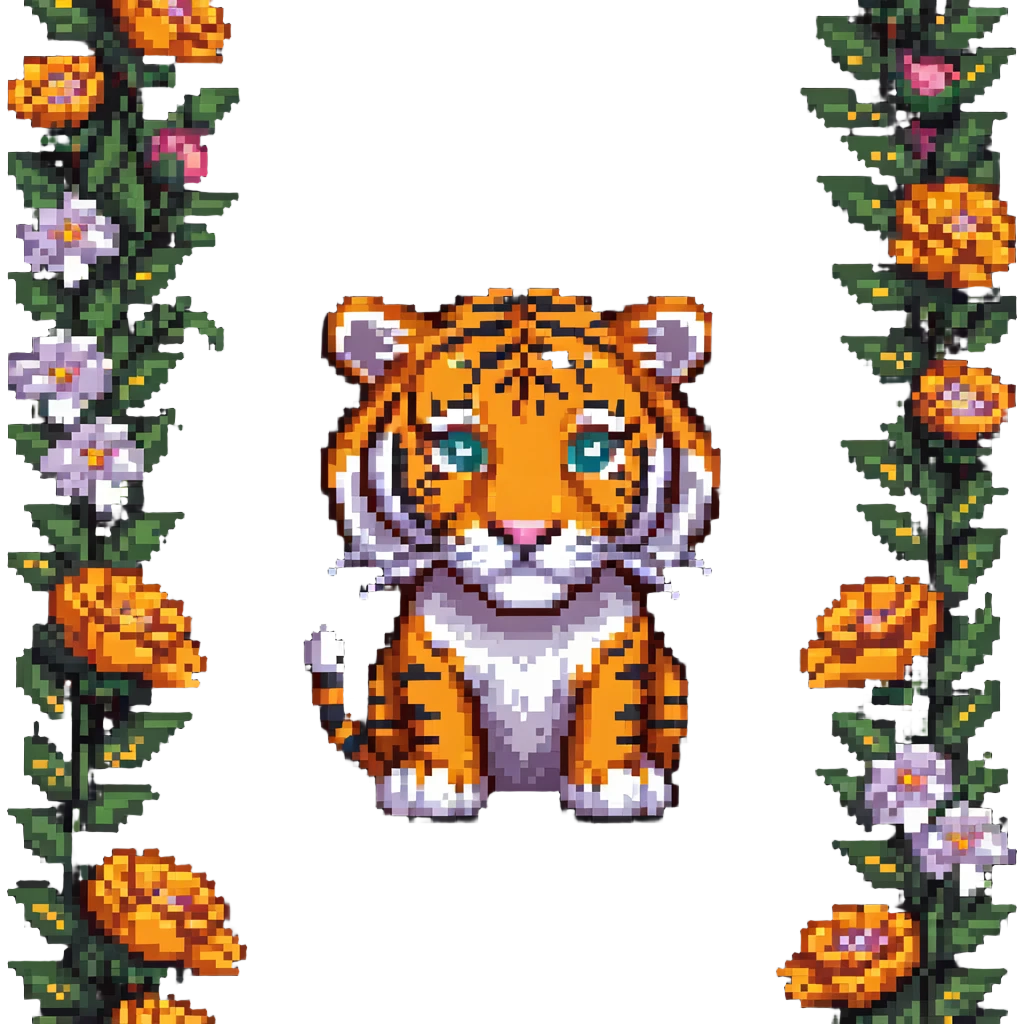 tiger with flowers emoji