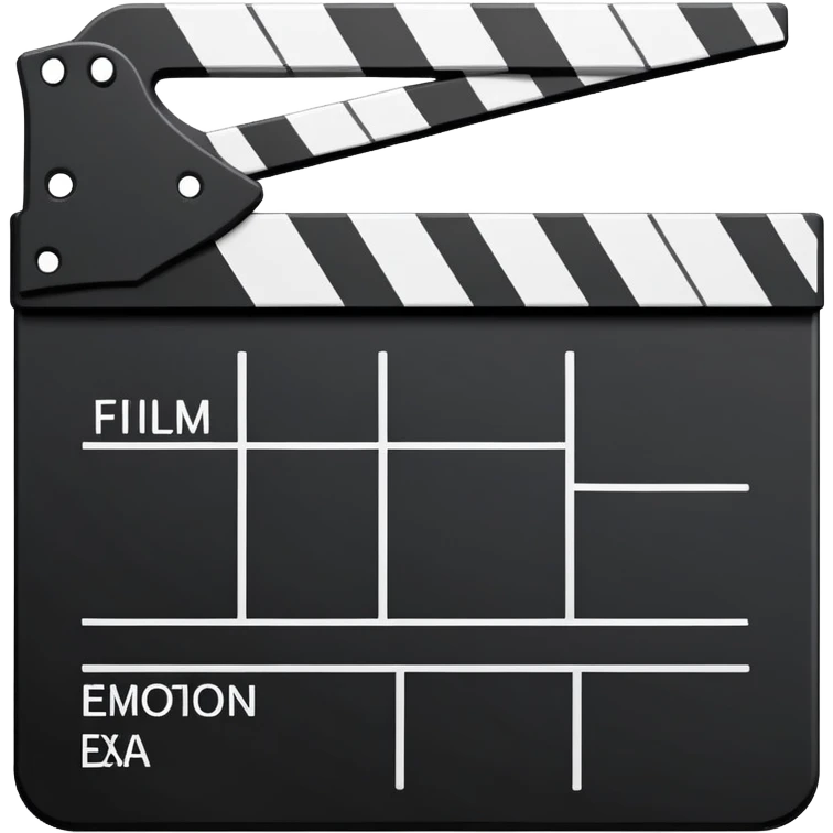 purest abstraction of film slate, two intersecting lines only, absolute minimal emoji