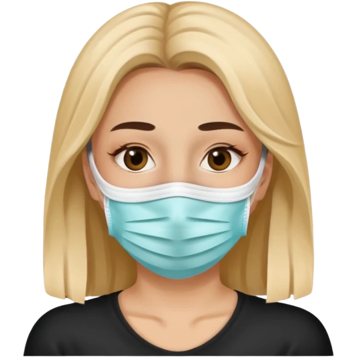 A woman with a face mask that only covers her face emoji