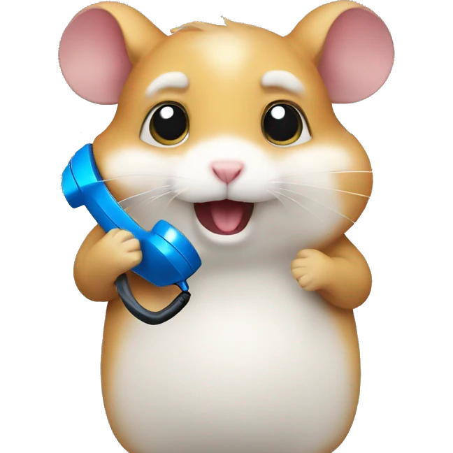 hamster calls on the phone emoji