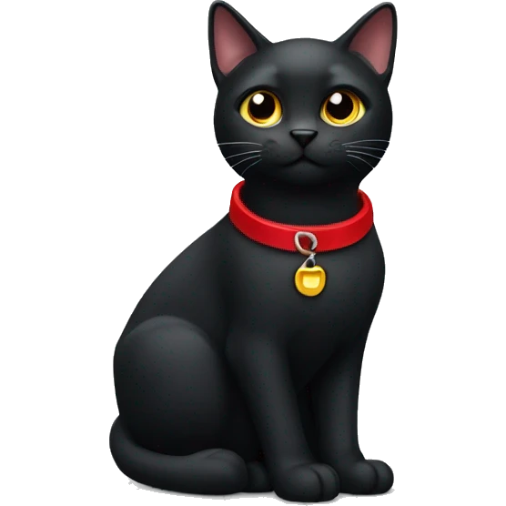 Black cat wearing red collar  emoji