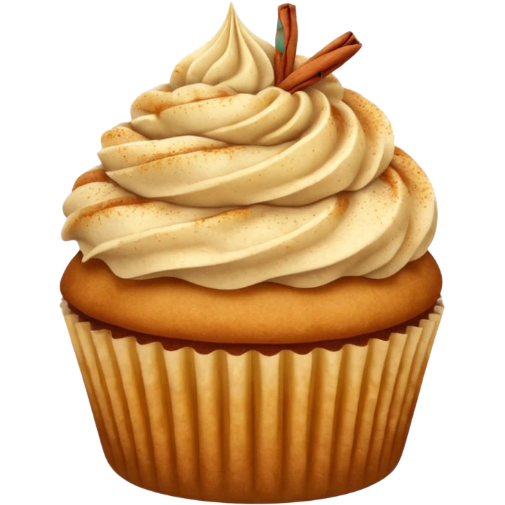 Apple pie cupcake with cinnamon dusting  emoji
