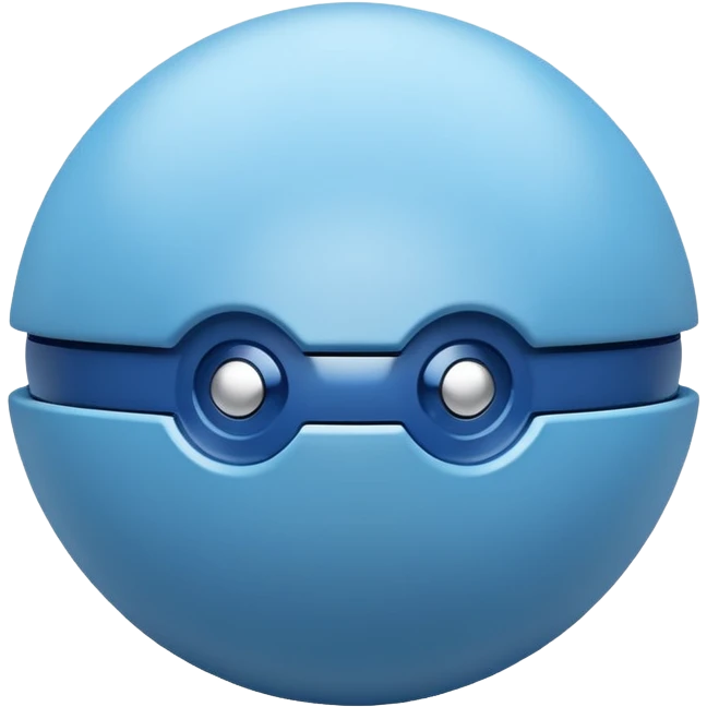 blue pokeball emoji, minimalistic emoji