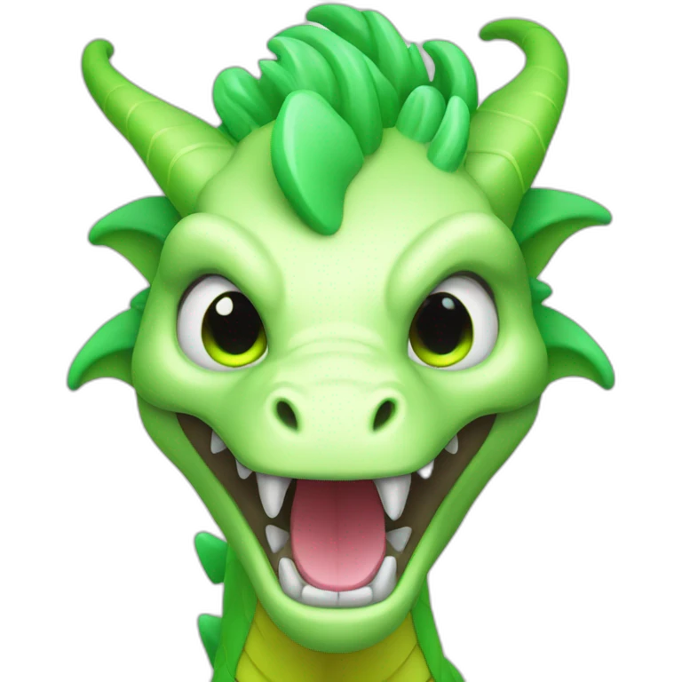 Neon green dragon  emoji