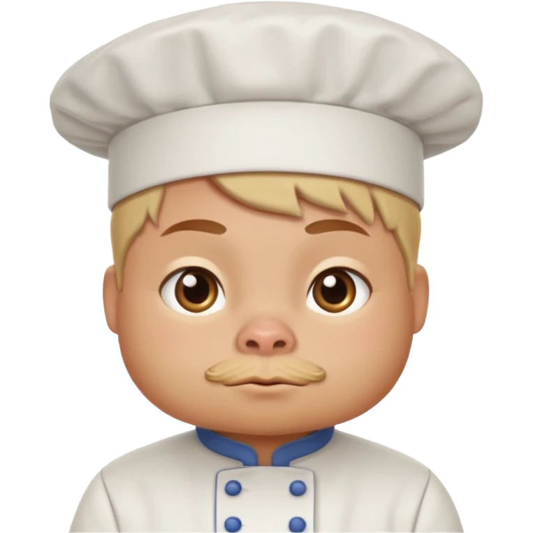 Gallina con ropa de chef con una cara de conflicto de aprovacion y demostracion emoji