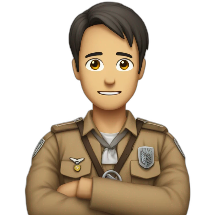 Person with right hand on the chest patriotically like attack on titan emoji
