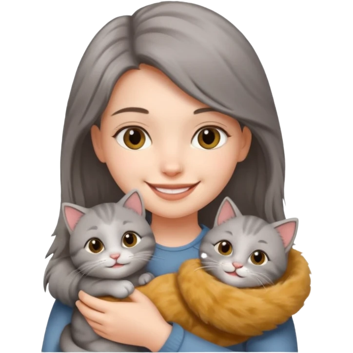 دختر با‌گربه emoji