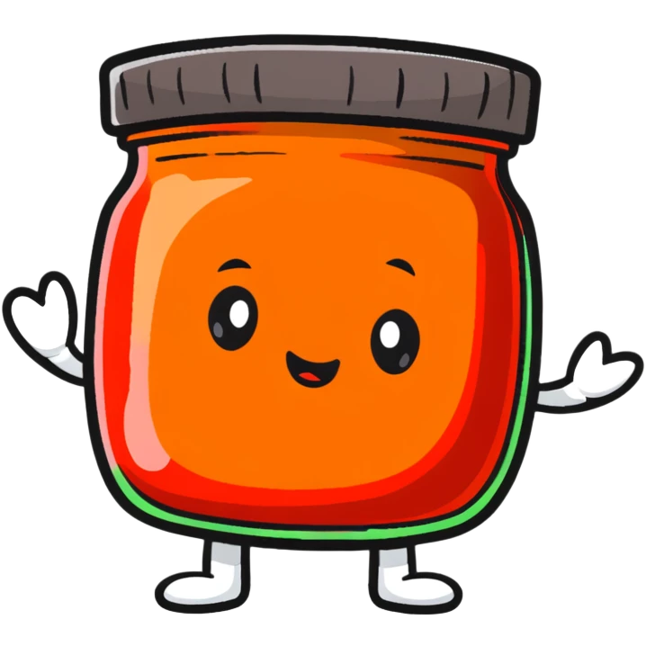 cute cartoon red chili chutney character with spicy expression emoji