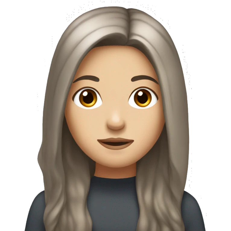 Dark haired , long hair, white girl with brown eyes emoji