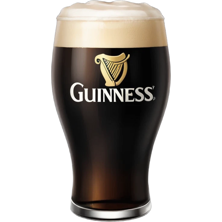 Pint of guiness with the glass only full to the g in the guiness logo on glass emoji