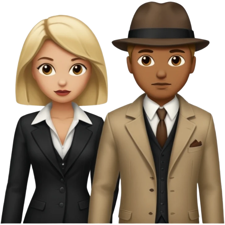 A gangster couple from the Bronx . She’s blond, he has brown hair emoji