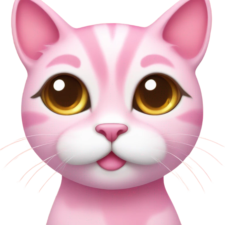 A cute pink cat kissy face emoji
