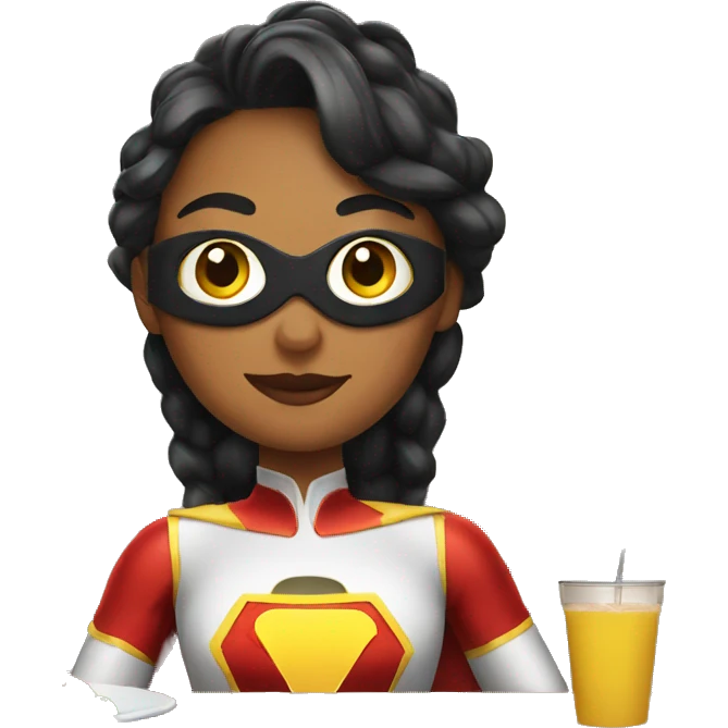 super hero in a estaurant girl emoji