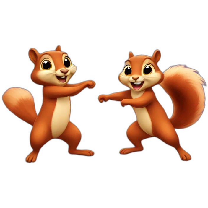 Two squirrels dancing emoji