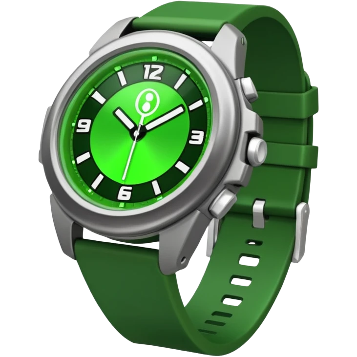 Ben 10's Omnitrix watch, simplified cartoon style, green highlights, no text emoji