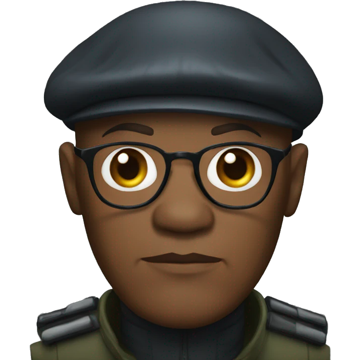 bald samuel l jackson serious wearing beret emoji