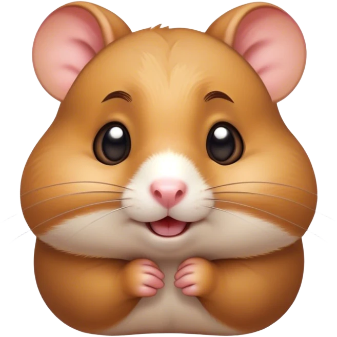 Cinematic Comical Brown Hamster Portrait Emoji, Head tilted dramatically with an exaggeratedly amused expression, featuring a striking rich brown coat with a playful shine, wide, expressive dark eyes filled with humorous disbelief, Simplified yet hilariously expressive features, highly detailed, glowing with a slightly sassy glow, high shine, dramatic yet playful, stylized with an air of cheeky mischief, bright and endearing, soft glowing outline, capturing the essence of a spirited and over-the-top hamster, so meme-worthy it feels like it could side-eye its way into internet fame instantly! emoji