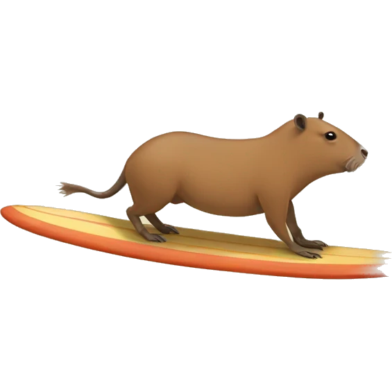 make a surfing capybara emoji