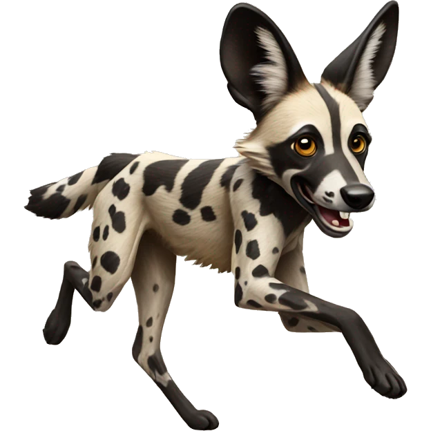African Wild Dog running with pack  emoji
