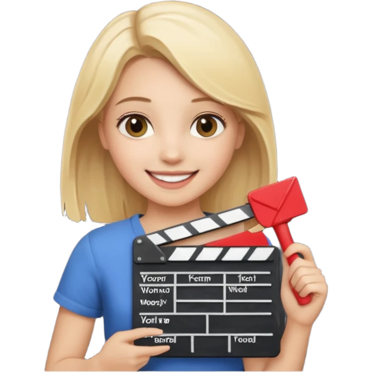 Blonde girl with clapboard emoji