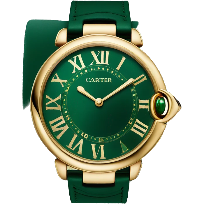 Dark green with gold details cartier watch  emoji