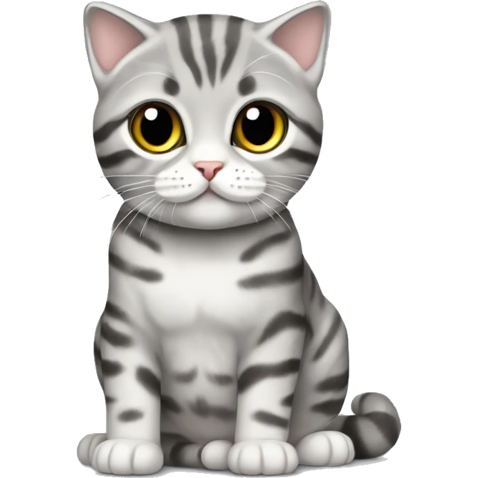 Cat Scottish fold silver tabby  emoji