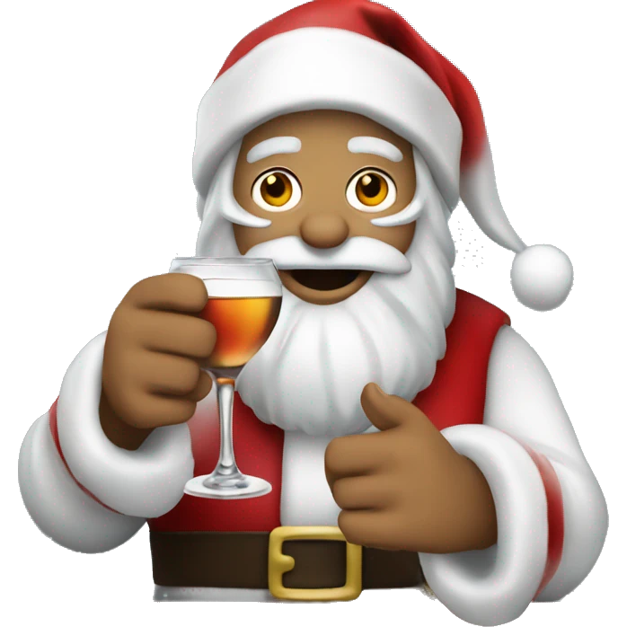 Santa drinking vodka emoji