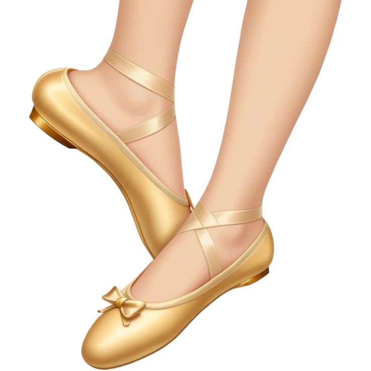 Elegant foot wearing golden ballet slipper emoji