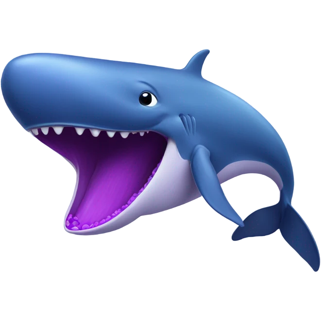 Blue whale purple, open mouth emoji