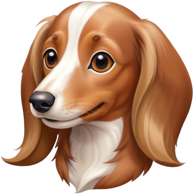 brown and whitelong hair dachshund  emoji