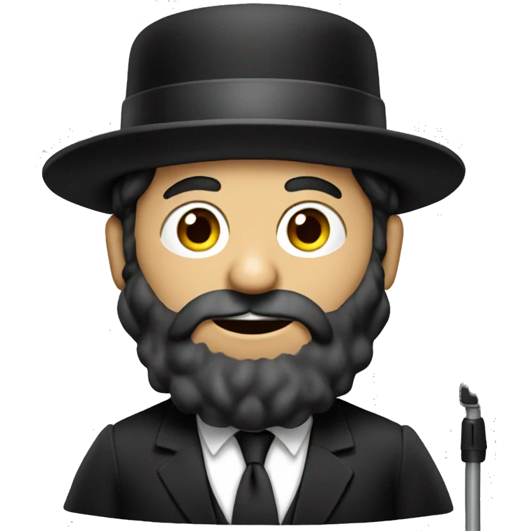 Hasidic Jew holding a Microphone emoji