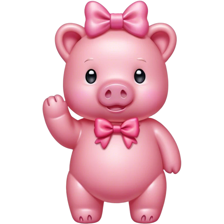 pink gummy bear pig with bow emoji